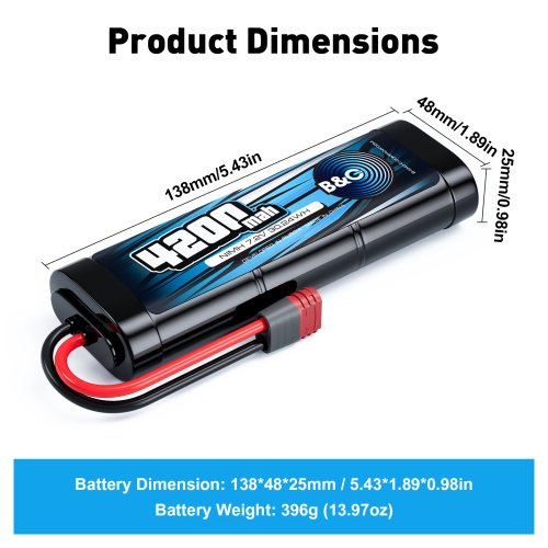 Аккумулятор NiMH B&C 6-Cells 4200 MAH 7.2V, T-plug фото 2