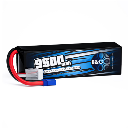Аккумулятор Li-po B&C 9500 MAH 14.8V (4s) 100C, EC5, Soft case (для Arrma моделей)