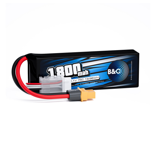 Аккумулятор Li-po B&C 1800 MAH 11.1v (3s) 75C, XT60, Soft case