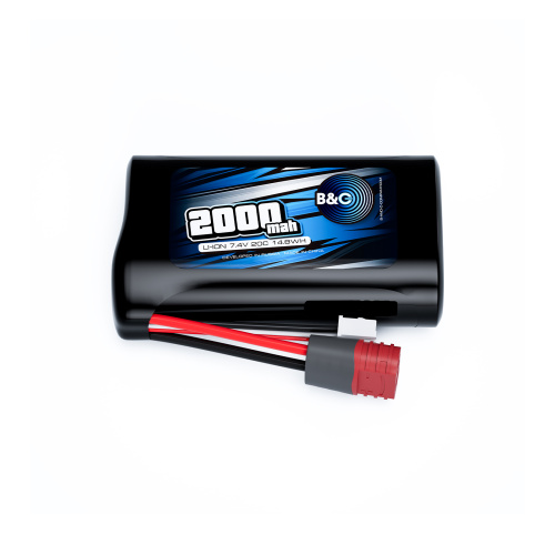Аккумулятор Li-ion B&C 2000mah 7,4 (2s), T-plug, Soft case (для RemoHobby 1/16)