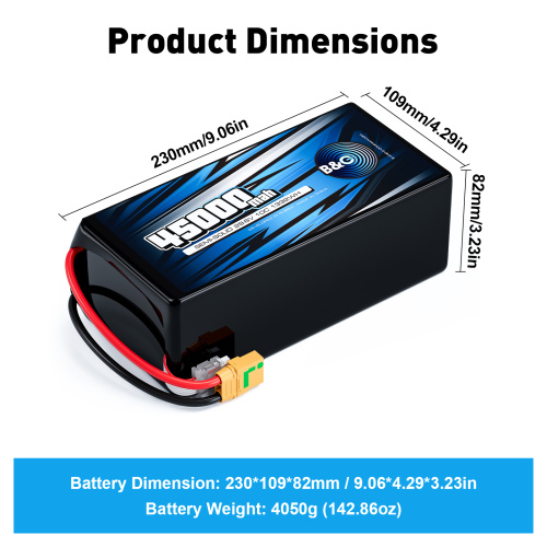 Аккумулятор Semi-Solid (Li-Po) B&C 45000 MAH 29.6V (8s) 10C, XT90S, Soft case фото 2