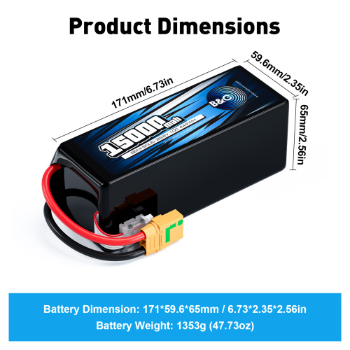 Аккумулятор Semi-Solid (Li-Po) B&C 15000 MAH 29.6V (8s) 10C, XT90S, Soft case фото 2