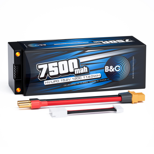 Аккумулятор Li-po B&C 7500 MAH 15.2v (4s HV), 120C, 5mm + XT60, Hardcase
