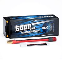 Аккумулятор Li-po B&C 6000 MAH 14.8v (4s) 90C, 5mm + T-Plug, Hard case