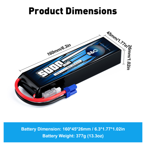 Аккумулятор Li-po B&C 5000 MAH 11.1V (3s) 90C, EC5, Soft case фото 2