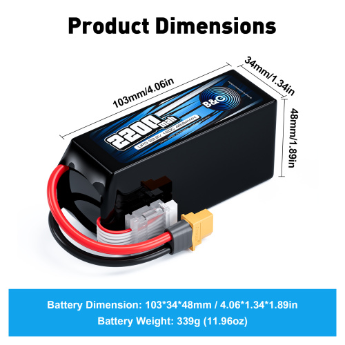 Аккумулятор Li-po B&C 2200 MAH 22.2v (6s) 120C, XT60, Soft case фото 2