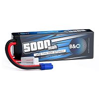 Аккумулятор Li-po B&C 5000 MAH 7.4v (2s), 50C, EC5, Hard case