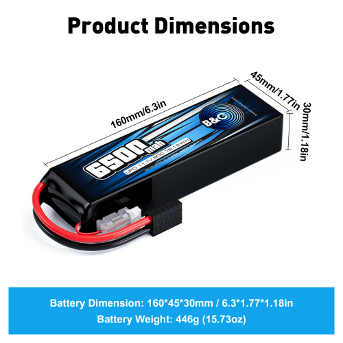 Аккумулятор Li-po B&C 6500 MAH 11.1V (3s) 90C, TRX, Soft case фото 2