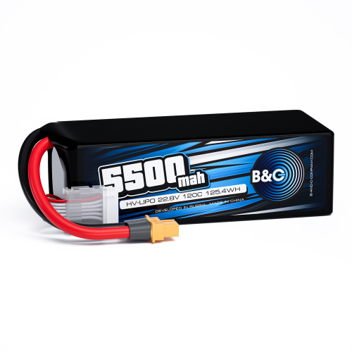 Аккумулятор Li-po B&C 5500 MAH 22.8v (6s HV), 120С, XT60, Softcase (для FPV дронов)