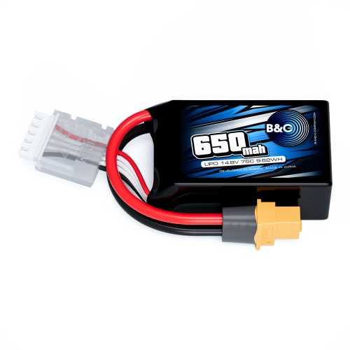 Аккумулятор Li-po B&C 650 MAH 14.8v (4s) 75C, XT60, Soft case