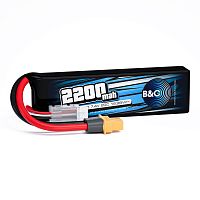 Аккумулятор Li-po B&C 2200 MAH 7.4V (2s) 20C, XT60, Soft case