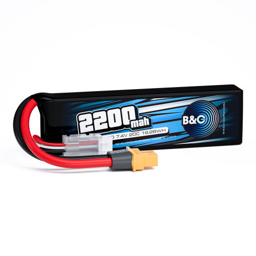 Аккумулятор Li-po B&C 2200 MAH 7.4V (2s) 20C, XT60, Soft case