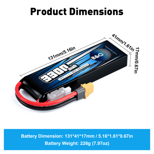 Аккумулятор Li-po B&C 3300 MAH 11.1v (3s) 90C, XT60, Soft case фото 2