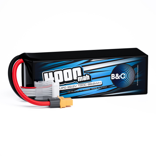 Аккумулятор Li-Po B&C 4000 MAH 22.2v (6s) 120C, XT60, Soft case