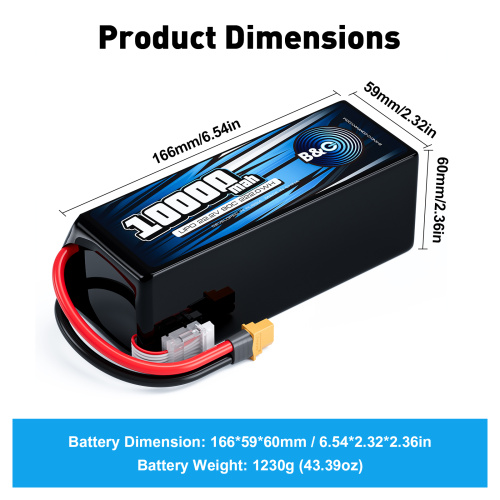 Аккумулятор Li-po B&C 10000 MAH 22.2V (6s) 90C, XT60, Soft case (для FPV дронов) фото 2