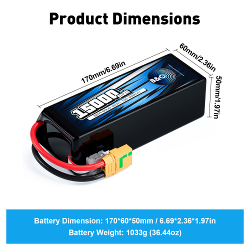 Аккумулятор Semi-Solid (Li-Po) B&C 15000 MAH 22.2V (6s) 10C, XT90S, Soft case фото 2