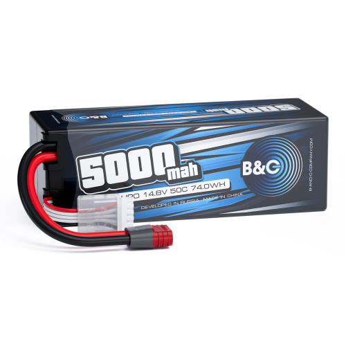 Аккумулятор Li-po B&C 5000 MAH 14.8v (4s) 50C, T-Plug, Hard case