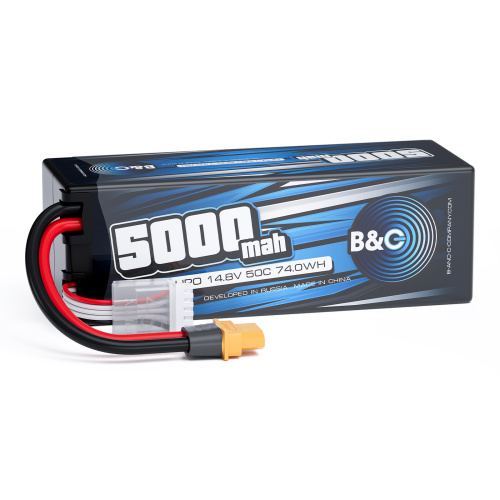 Аккумулятор Li-po B&C 5000 MAH 14.8v (4s) 50C, XT60, Hard case