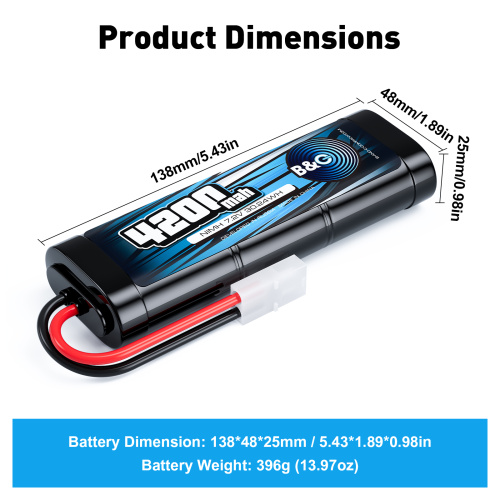 Аккумулятор NiMH B&C 6-Cells 4200 MAH 7.2V, Tamiya фото 2